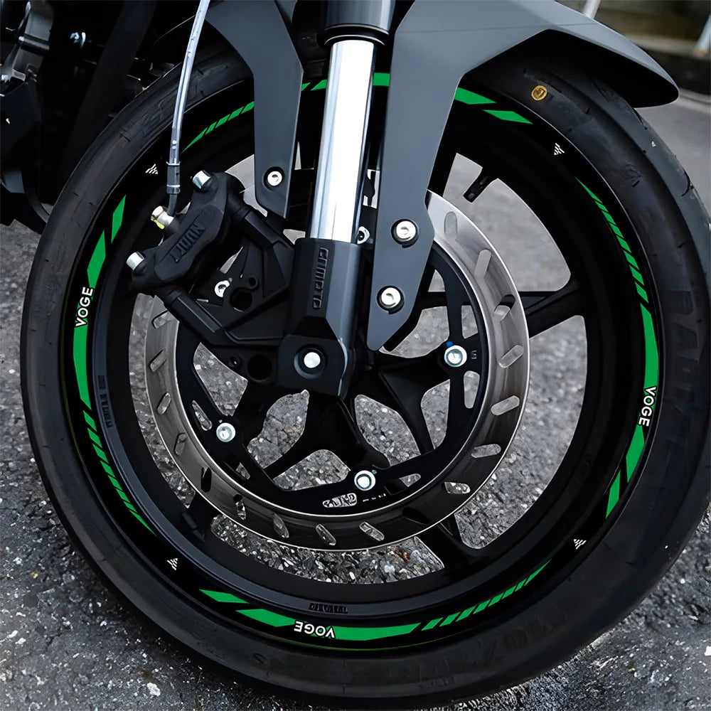 Reflective Wheel Rim Stickers for VOGE Motorcycles – 17” Rim Decal Set (Front & Rear)