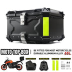 Bauletto posteriore per moto in alluminio da 65 litri - Baule posteriore impermeabile con attacco a sgancio rapido