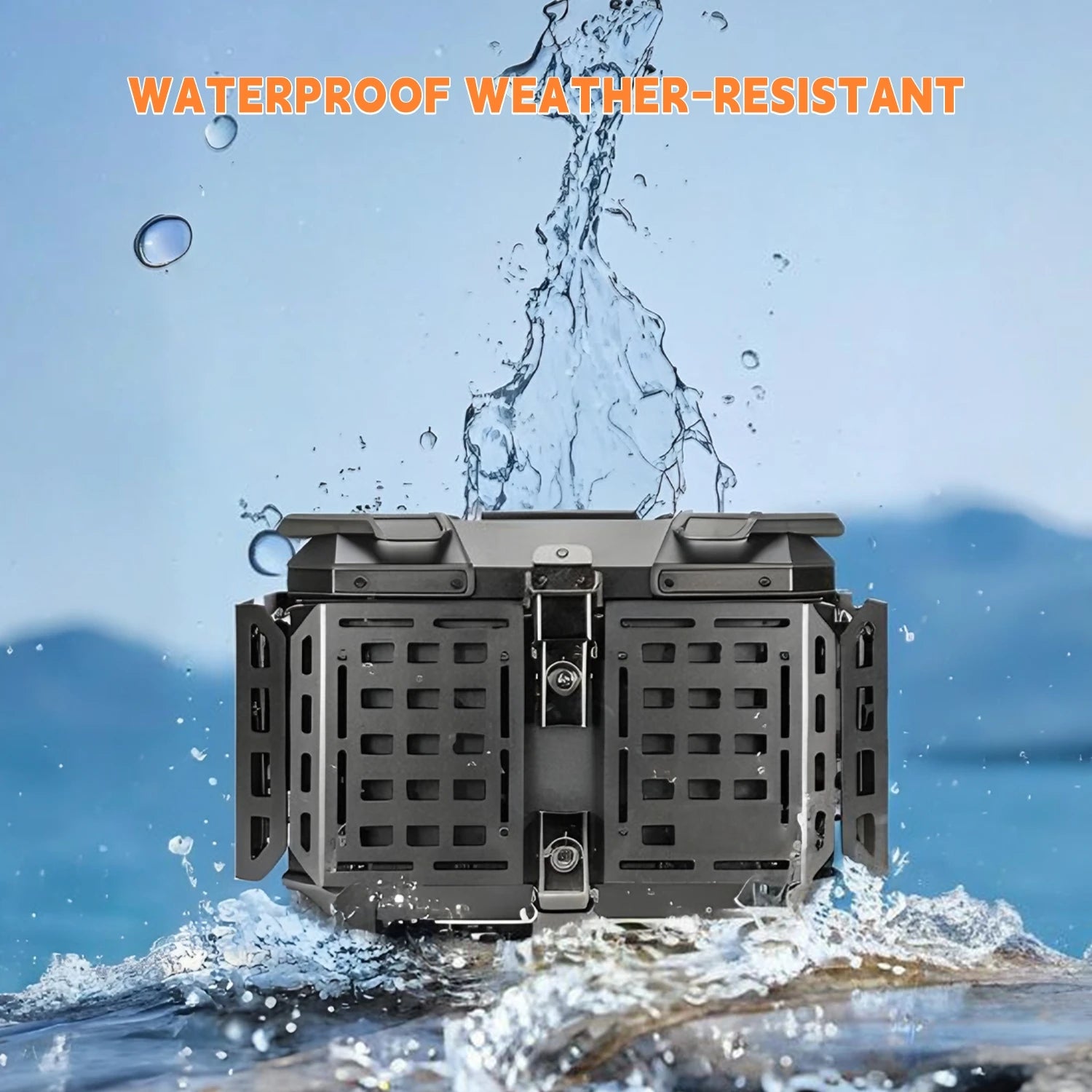 55L / 65L Aluminum Motorcycle Top Box – Folding Armor Rear Luggage with Backrest