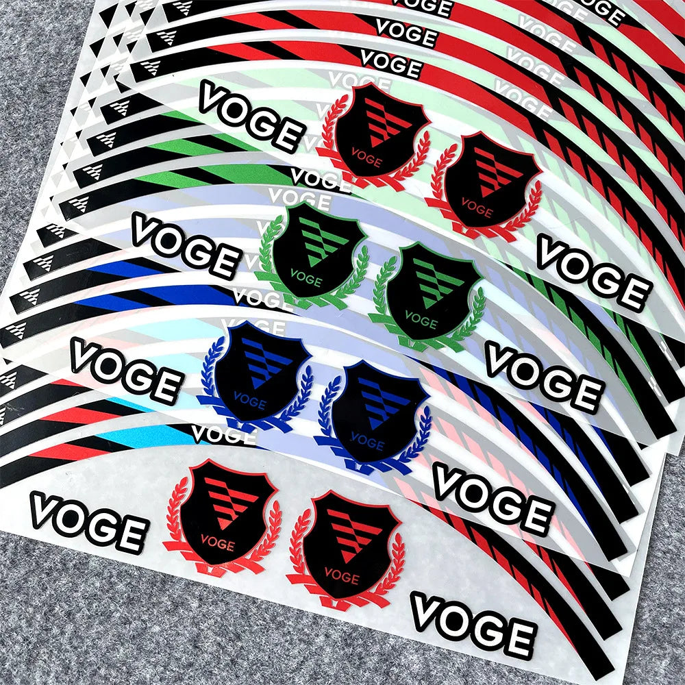 Reflective Wheel Rim Stickers for VOGE Motorcycles – 17” Rim Decal Set (Front & Rear)