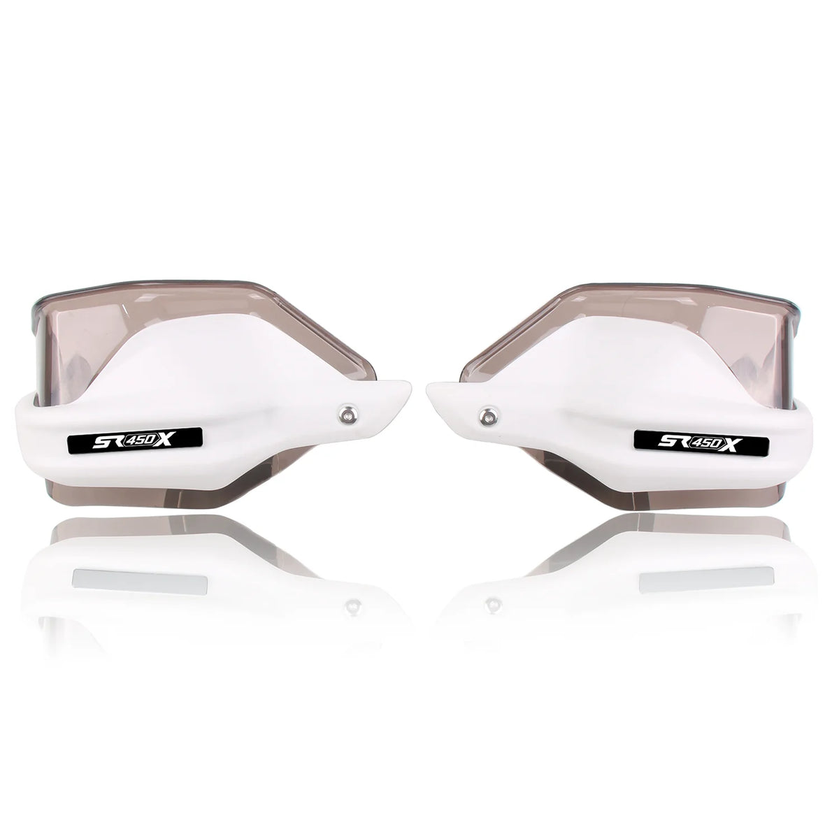 White SR450X handguards with brown tinted shields
