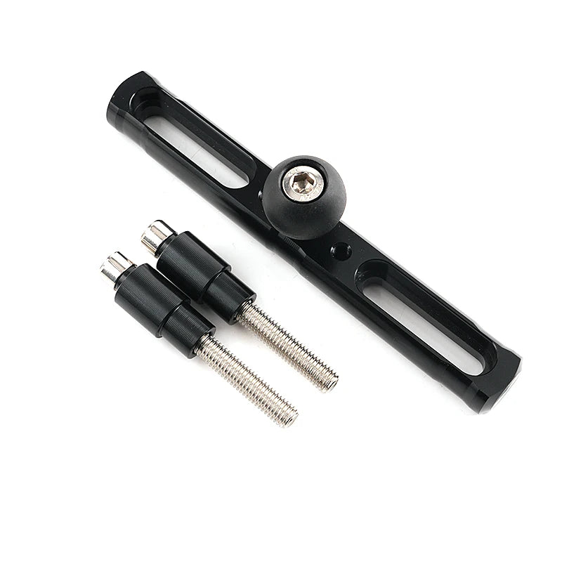 Extension bar with flat phone mount plate and bolts