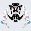 White SR450X body sticker kit with blue accents