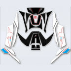 White SR450X body sticker kit with blue accents