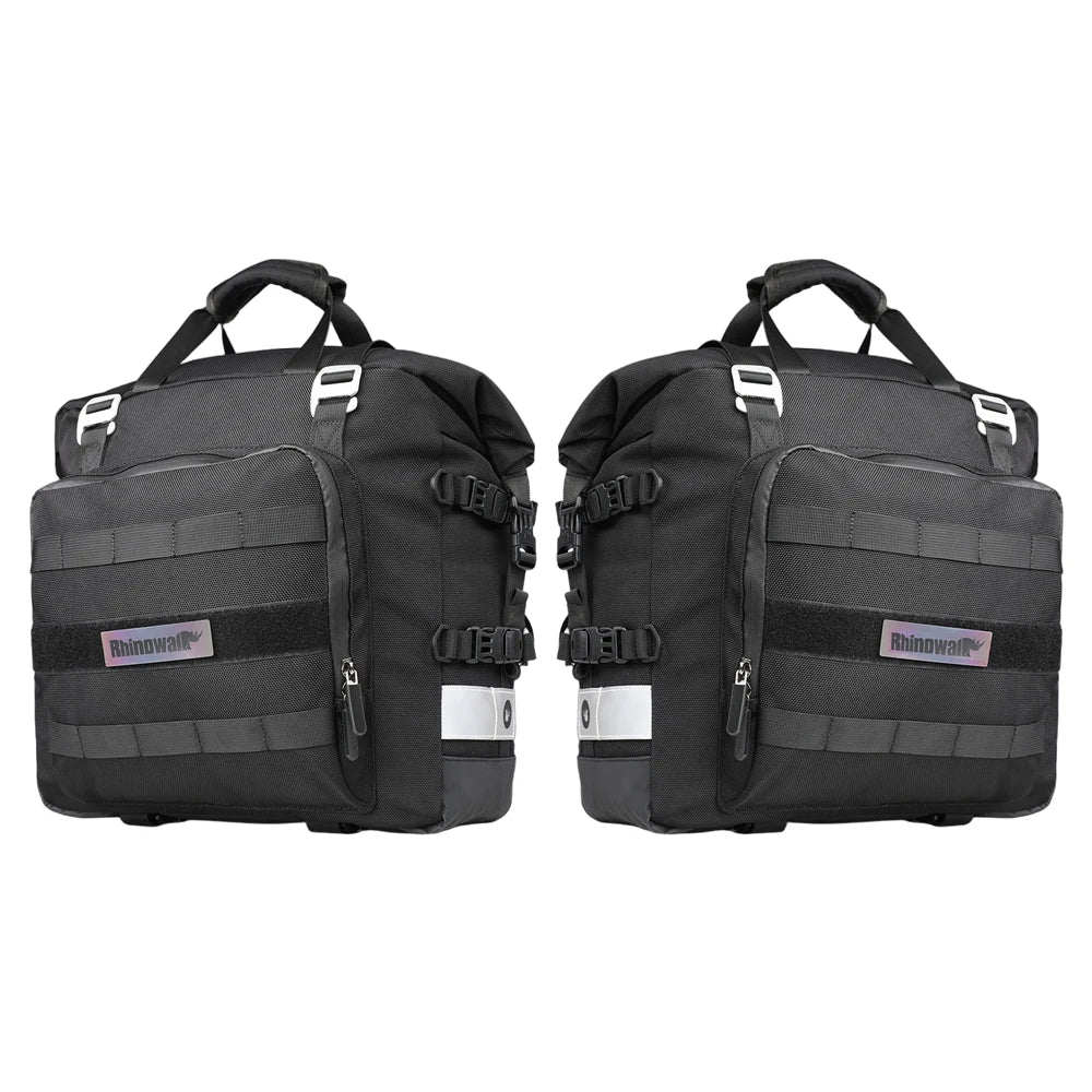 40L Quick Release Motorcycle Saddle Bags with Waterproof Inner Liners Universal