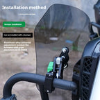 Knee wind deflector installation on crash bar