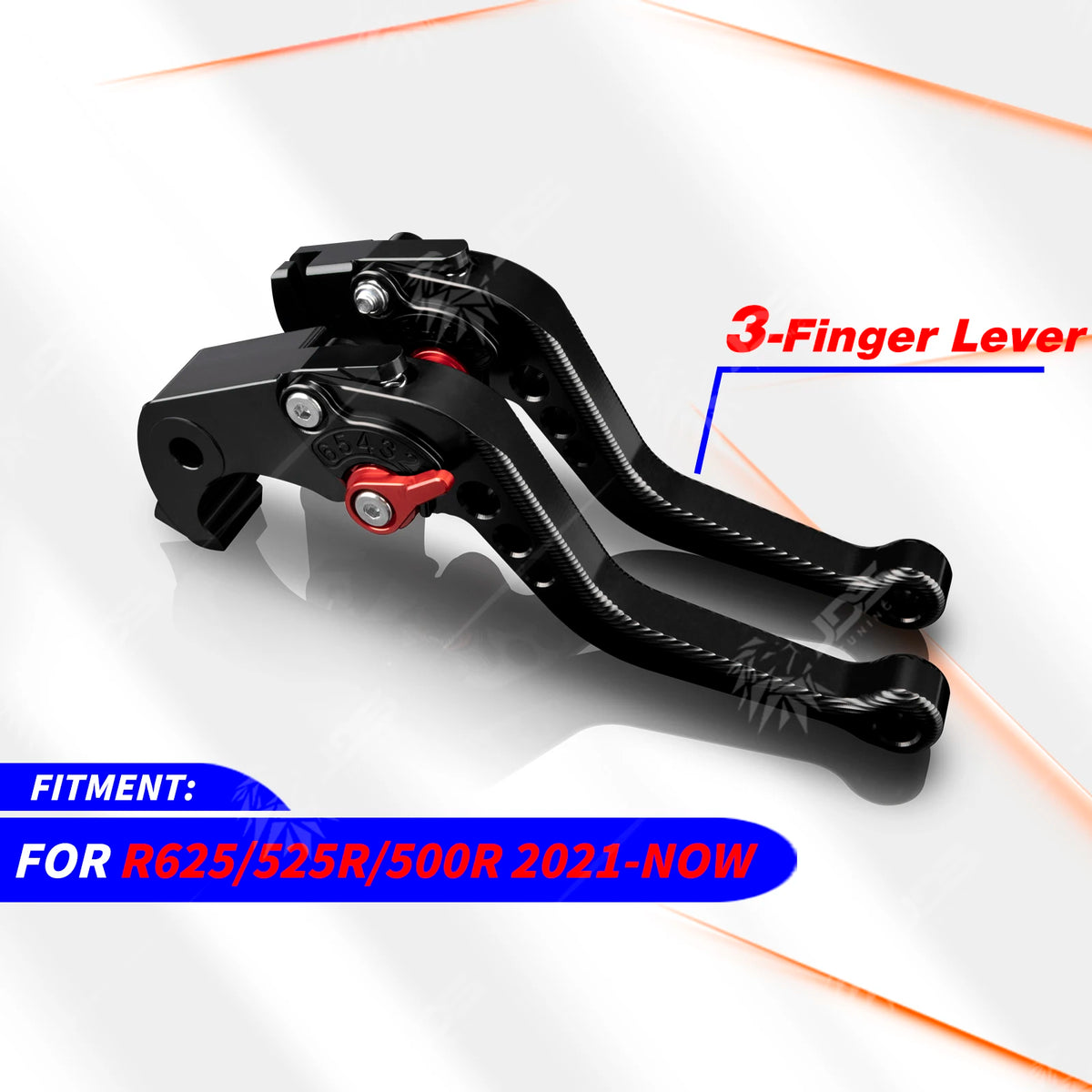 Black short levers with red adjuster for VOGE R625, 525R, 500R