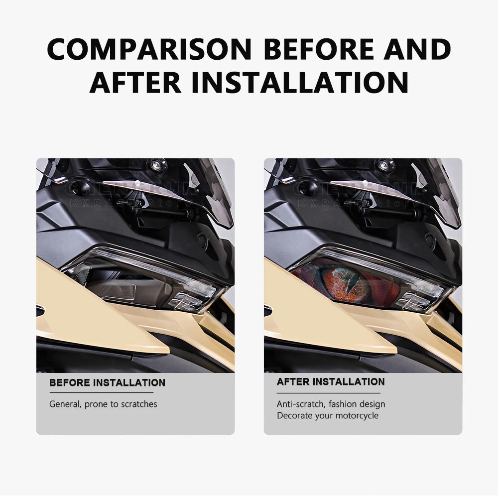 Motorcycle Headlight Protective Stickers for VOGE DS625X (2025) – Waterproof Headlamp Decals