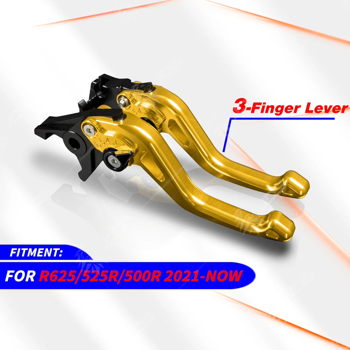 Gold short lever set with gold adjusters, VOGE R625 fitment