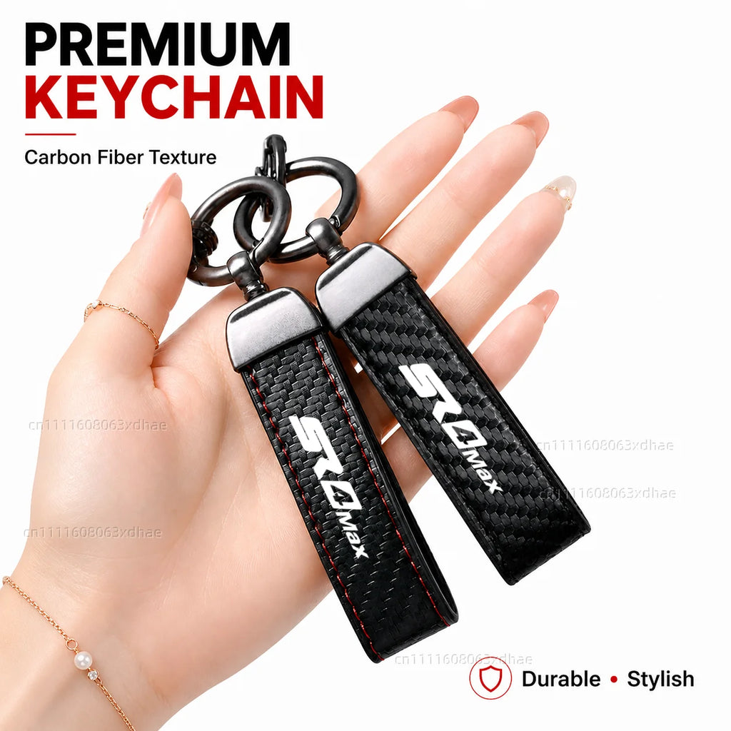 Carbon fiber texture SR4 MAX keychains in hand
