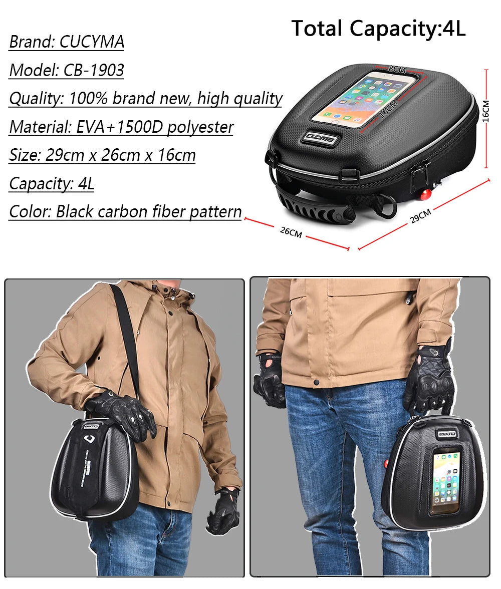 Bolsa de depósito para motocicleta con soporte para teléfono para Voge DS900X / 900DSX (2023-2024)