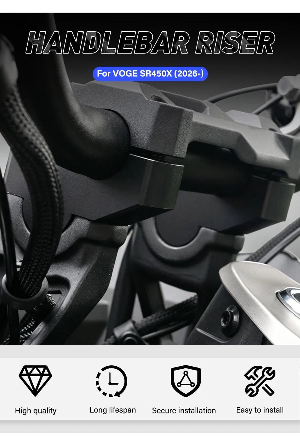 VOGE SR450X Handlebar Riser Clamps - 2026+