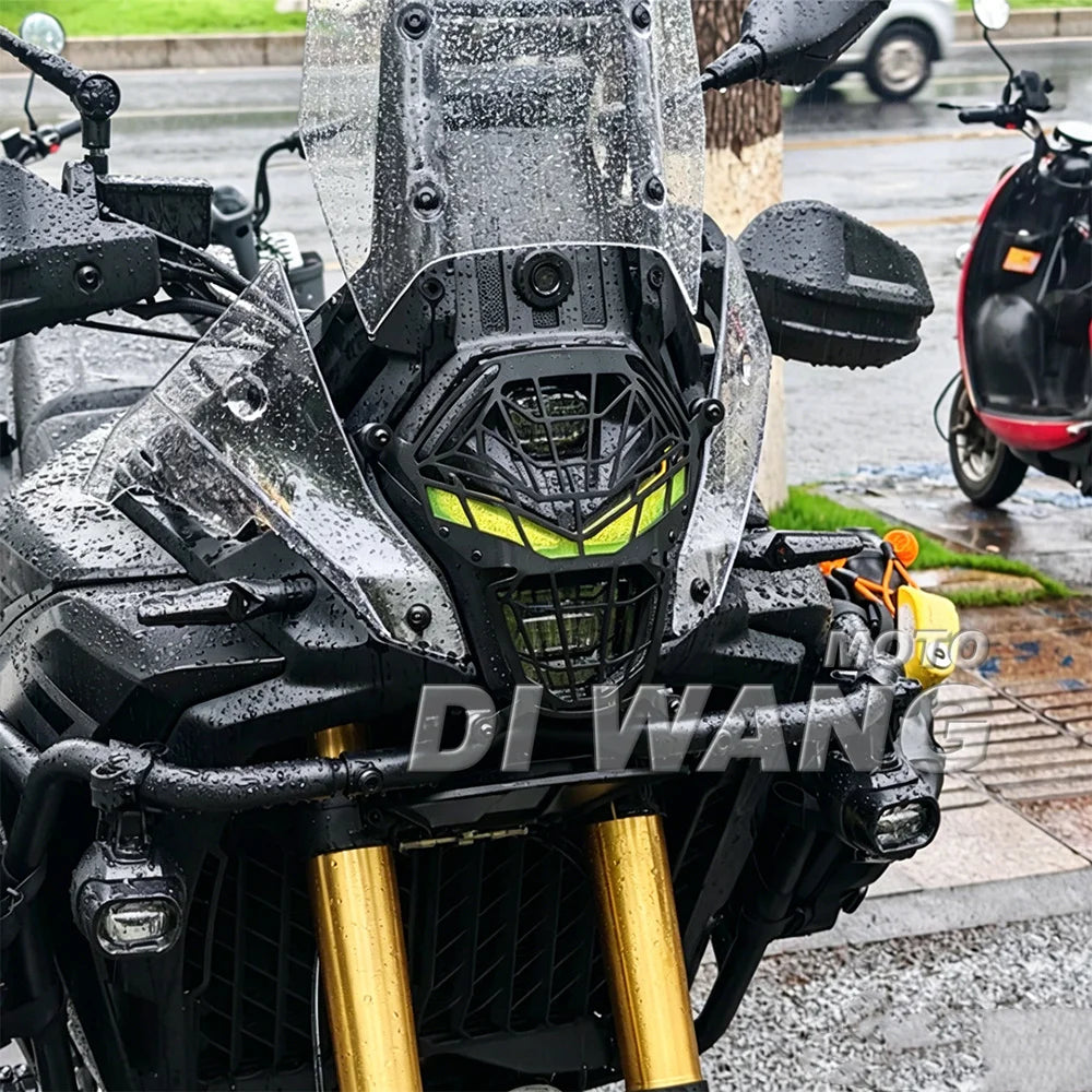VOGE DS800X Rally front view with headlight grille guard fitted