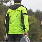 Traje de lluvia para moto reflectante con capucha desmontable, chaqueta y pantalón – foto 3