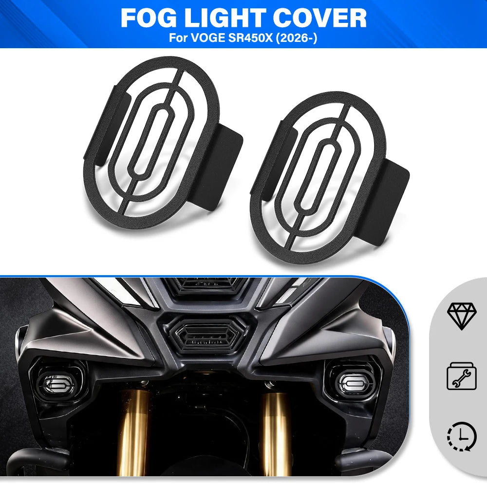 Fog light covers for VOGE SR450X, black and gold