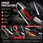 Crash bar protector features and impact protection