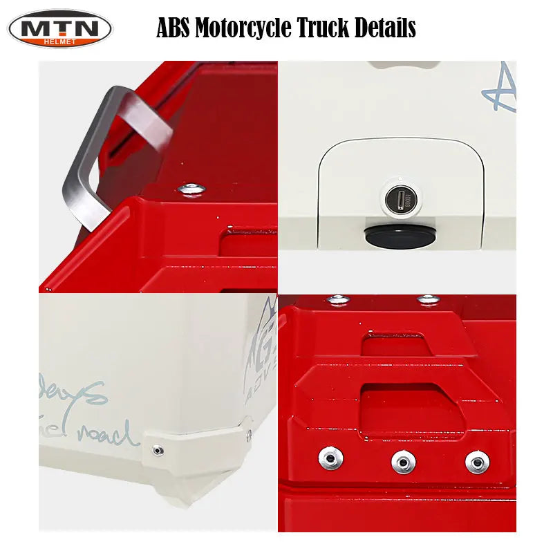 45L Universal Motorcycle Tail Box - ABS Rear Top Case with Lock