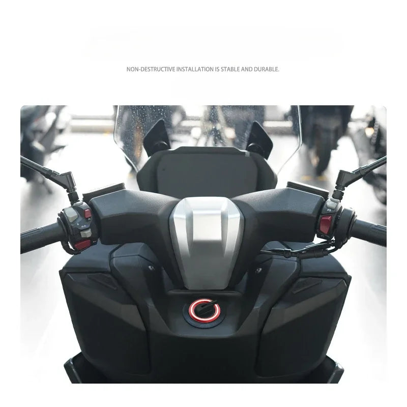 Luminous Starter Switch Cover & Helmet Hook for VOGE SR250GT – CNC Decorative Glow Ring Accessory