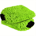 2-Pack Green Microfiber Motorcycle Wash Mitts