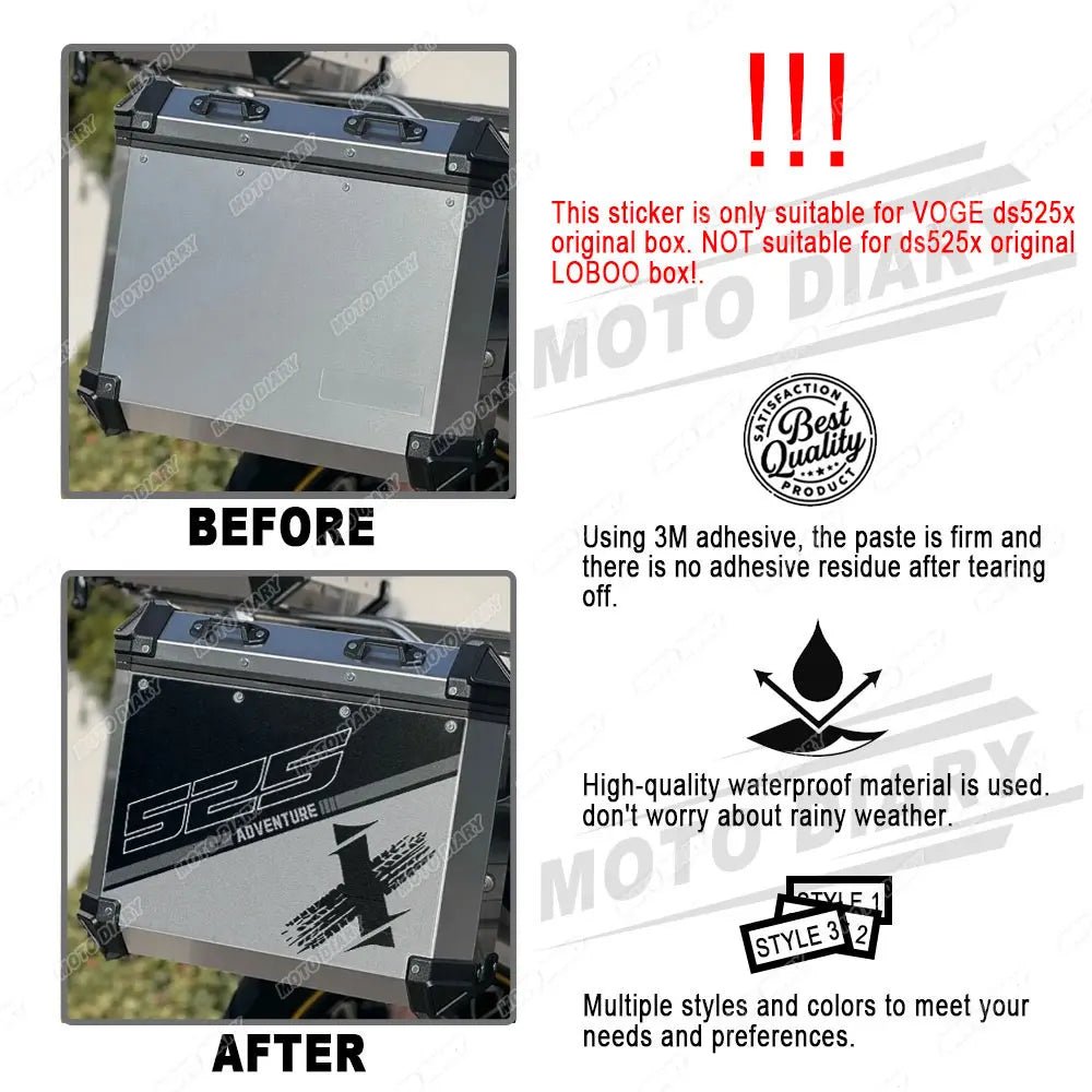 Side Case Protection Stickers for VOGE Valico DS525X / 525DSX (2022–2024) – Aluminum Box Decals