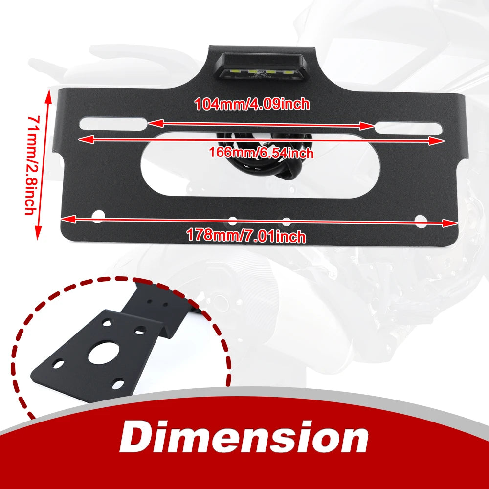 Fender Eliminator Tail Tidy with LED Plate Light for VOGE R625 (2025-2026)