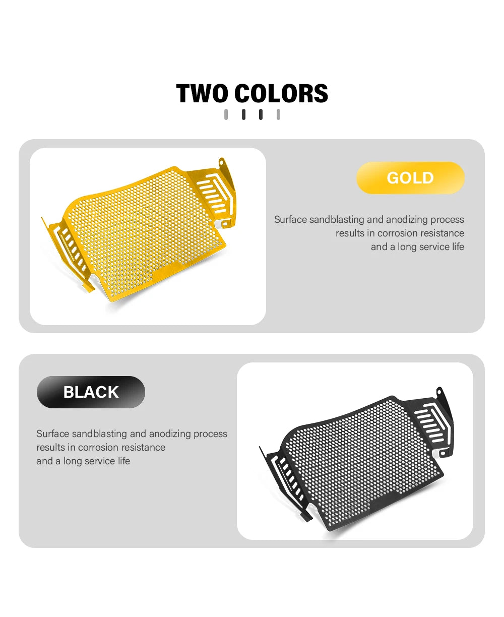 Radiator guard color options, gold and black