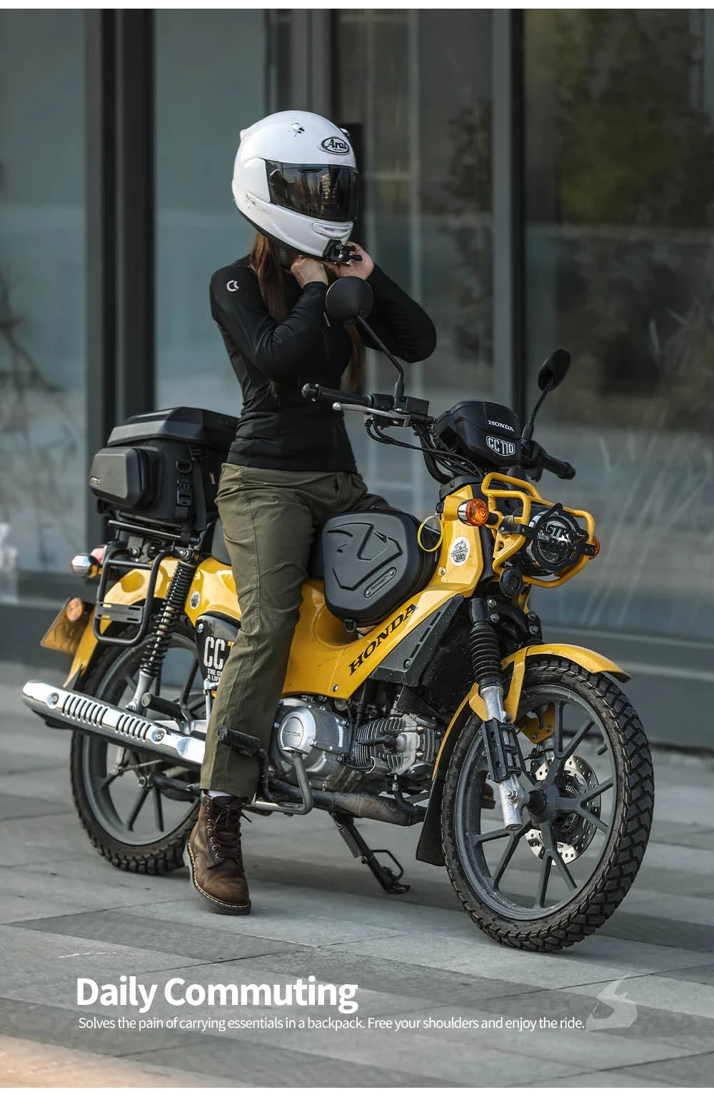 Borsa Tunnel Rigida per Scooter Voge Sfida SR250GT / SR4 MAX 16L con Copertura Antipioggia