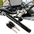 Handlebar extension bar with ball mount on VOGE DSX cockpit