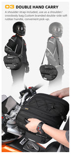 Rhinowalk 15L Motorcycle Tunnel Bag – Waterproof Scooter & Tail Seat Bag with Rain Cover