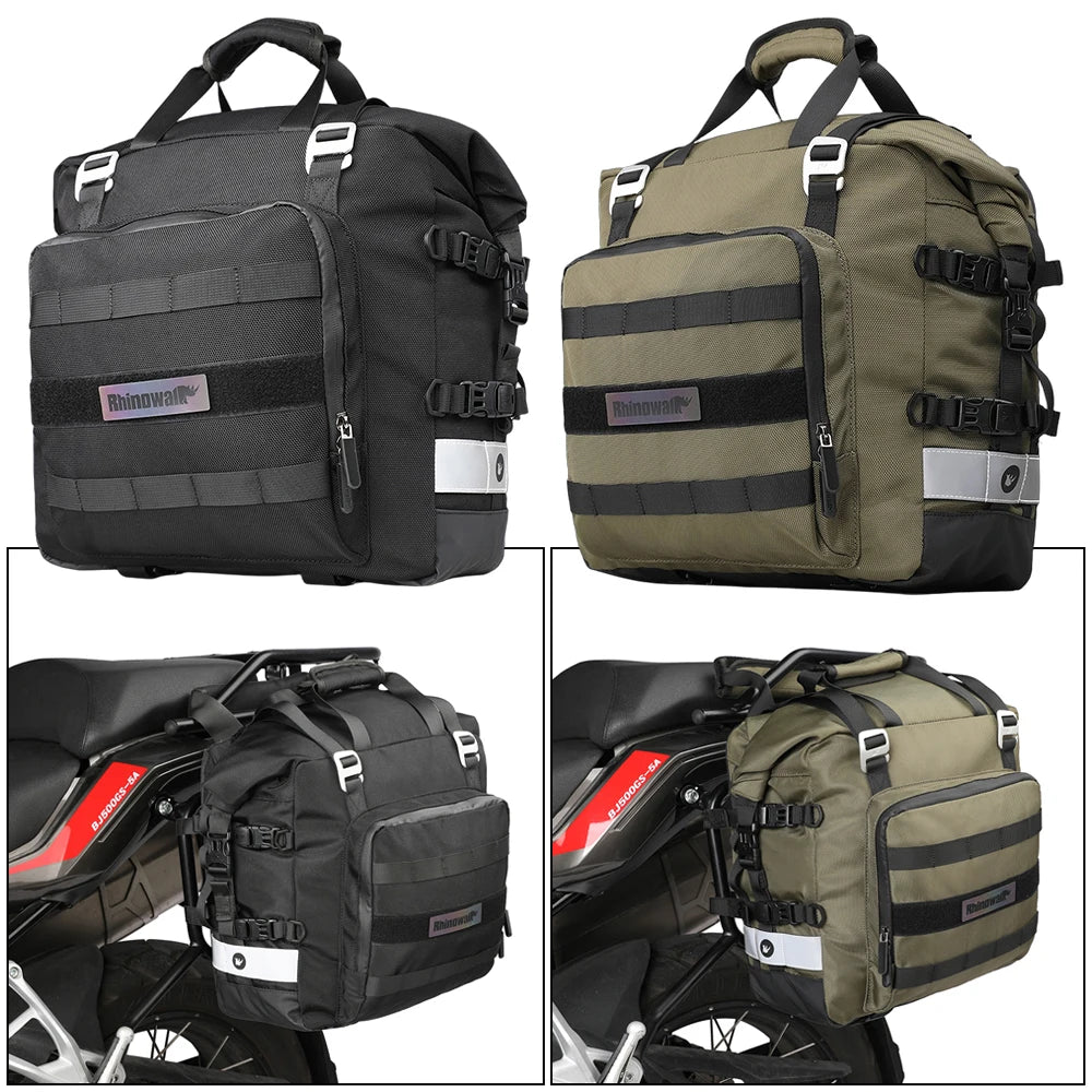 40L Quick Release Motorcycle Saddle Bags with Waterproof Inner Liners Universal