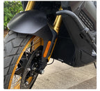 Radiator guard behind SR450X front wheel