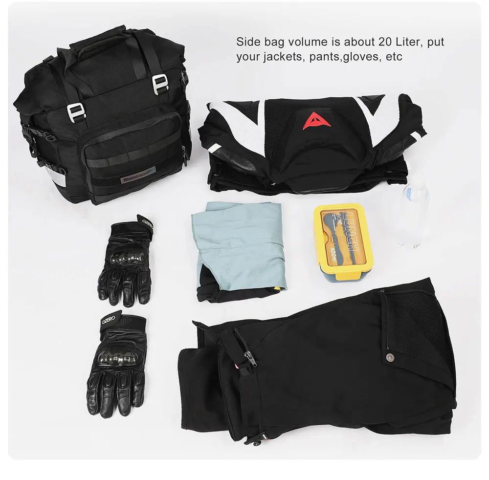 40L Quick Release Motorcycle Saddle Bags with Waterproof Inner Liners Universal