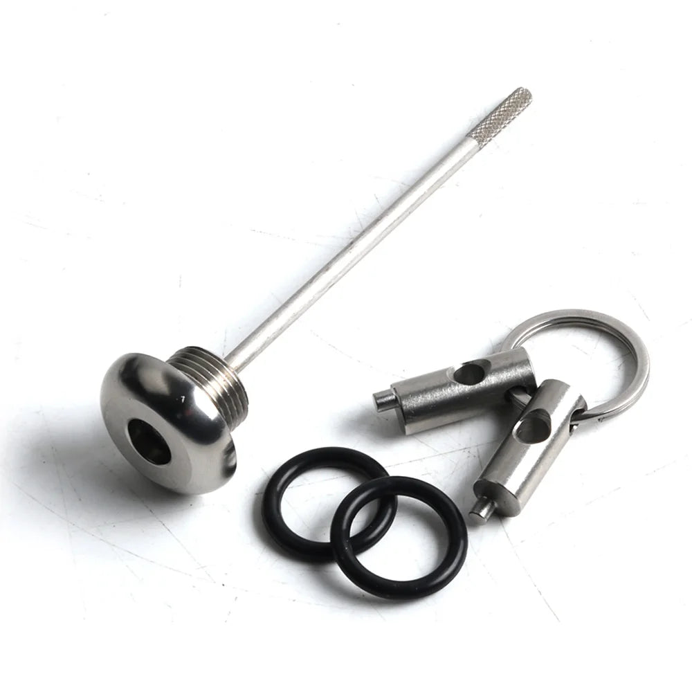 Chrome locking oil cap with dipstick, keys and seals