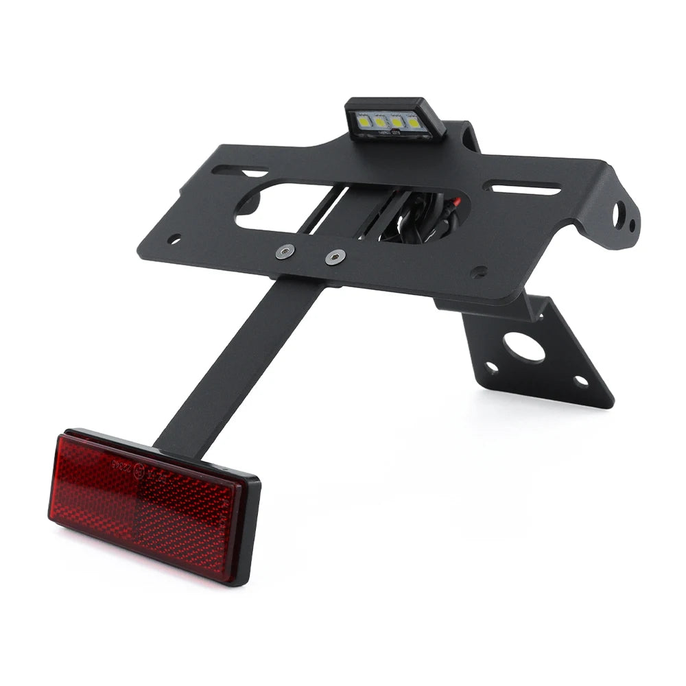Tail tidy with LED plate light and reflector, rear view