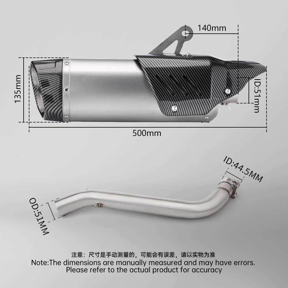 Tubo di collegamento centrale per scarico moto Slip-On per VOGE DS525X (2023–2024)