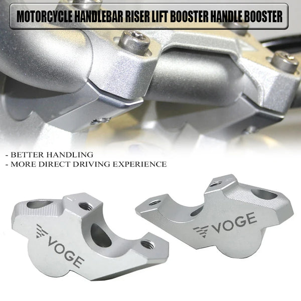 Silver CNC handlebar riser lift kit with VOGE logo for Valico DSX900, better handling