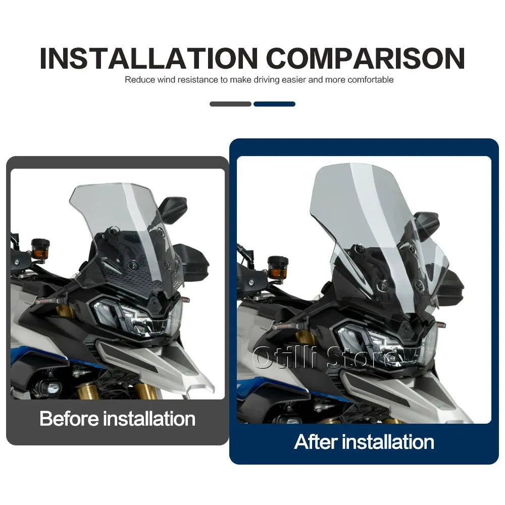 Motorcycle Windshield for VOGE DS900X / DS 900 X / 900DSX (2024–2025) – Wind Deflector Screen Visor