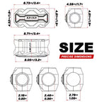 Crash bar slider block size dimensions