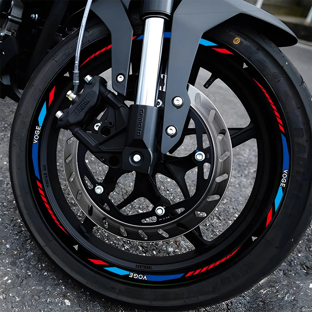 Reflective Wheel Rim Stickers for VOGE Motorcycles – 17” Rim Decal Set (Front & Rear)