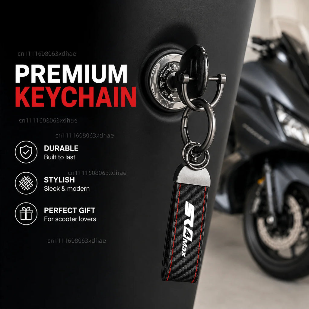 Premium SR4 MAX keychain in scooter ignition