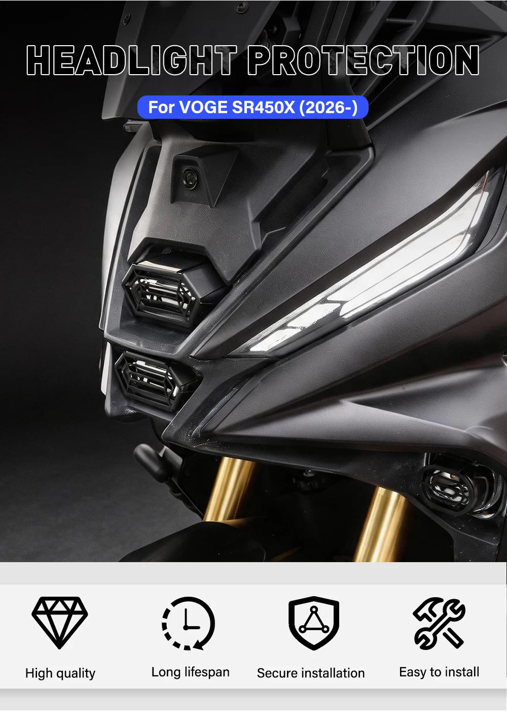 SR450X headlight protection product showcase