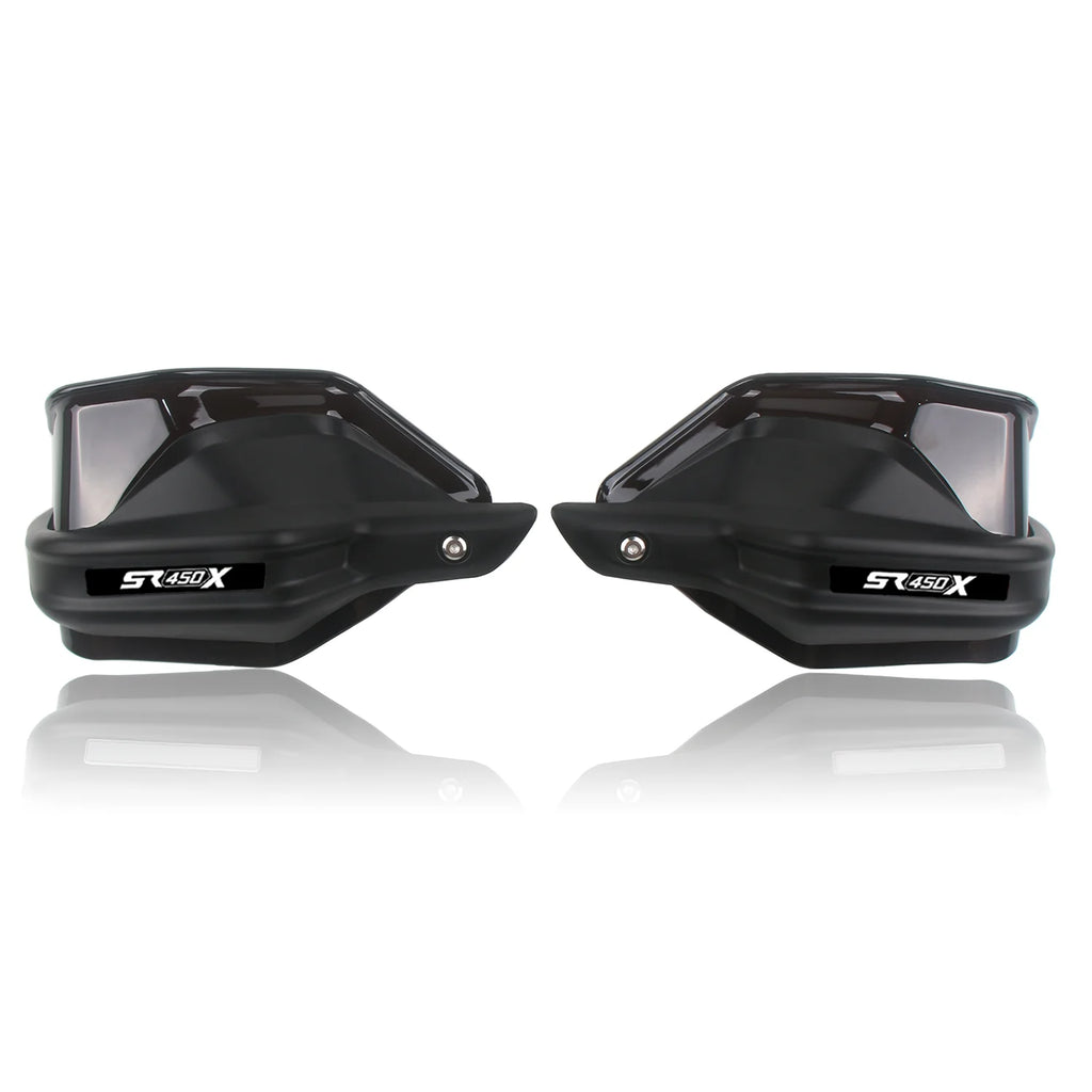 Black SR450X handguards with dark smoke shields