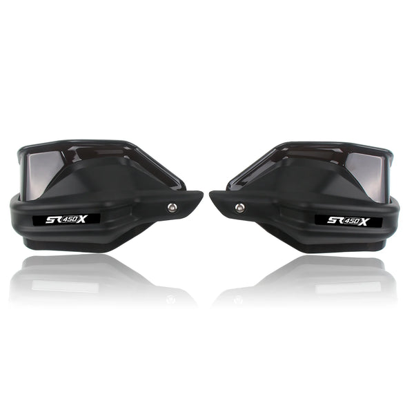 Black SR450X handguards with dark smoke shields