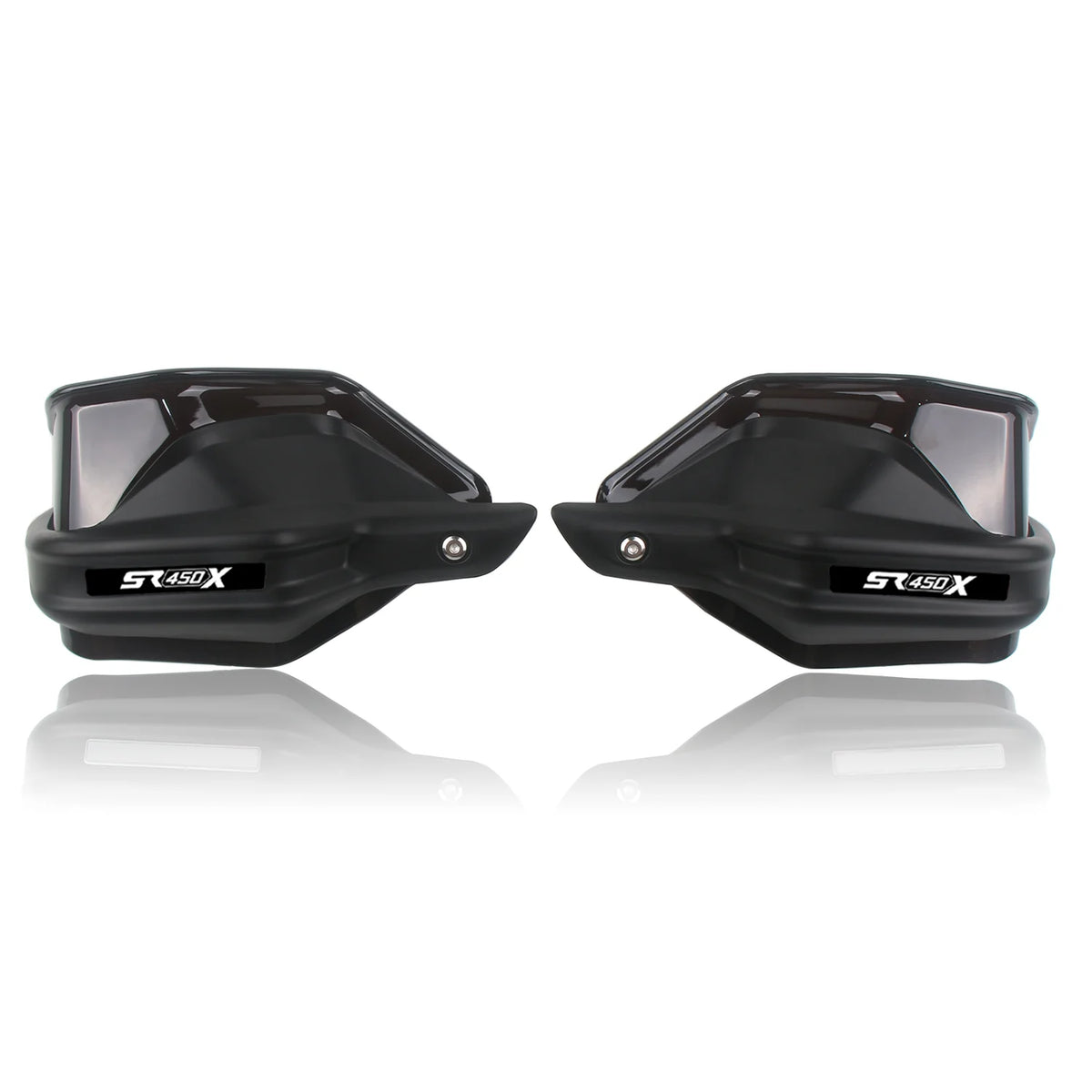 Black SR450X handguards with dark smoke shields