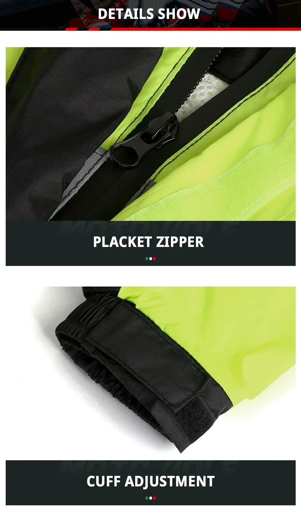 LED Reflective Waterproof Motorcycle Rain Suit Jacket & Pants