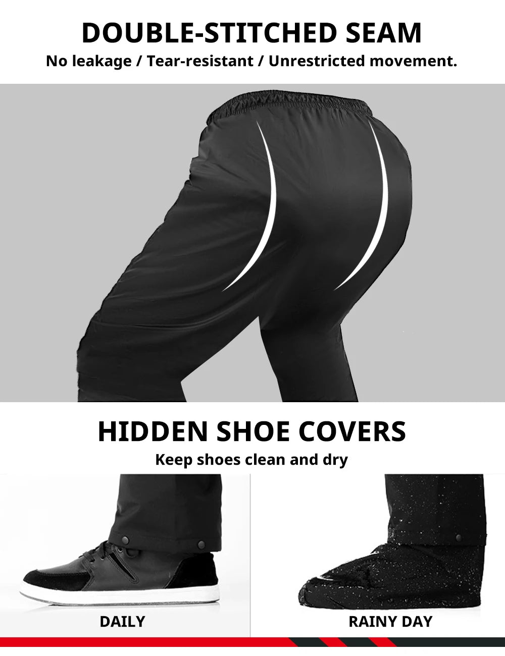 LED Reflective Waterproof Motorcycle Rain Suit Jacket & Pants