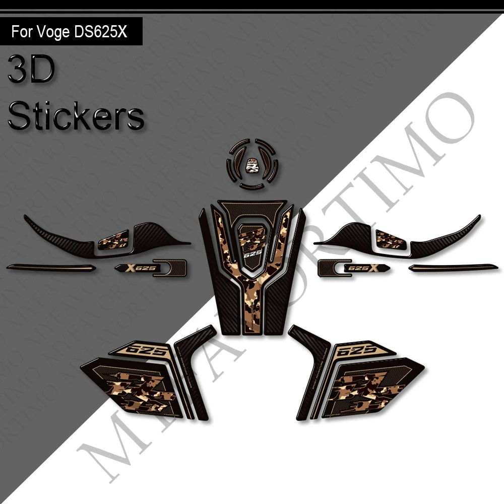 3D Tank Pad & Protection Sticker Kit for VOGE DS625X Adventure (2025)