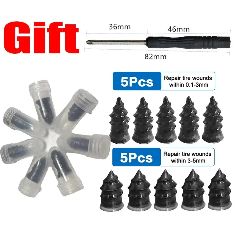 Universal Emergency Tubeless Tyre Repair Screw Kit