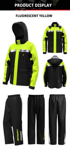 LED Reflective Waterproof Motorcycle Rain Suit Jacket & Pants