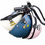 Helmets secured with handlebar helmet lock